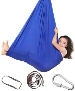 Kinder Schwingen Hängematte, Indoor Schaukel Elastisch Cuddle Hammock Sensory Swing Ideal Für ADHS, Asperger Und Sensorische Integration Sowie Autismustherapie(Blau,150 X 280CM) -Grünwelt Exporteren Garten-Winkel 00543e062d433b87ecc996f8d039b1ef