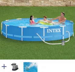 INTEX Frame Pool - Set Rondo Ø 366 X 76 Cm, Farbe: Blau; 128212NP -Grünwelt Exporteren Garten-Winkel 00992304624abbebe39f34d8f5f5d41f