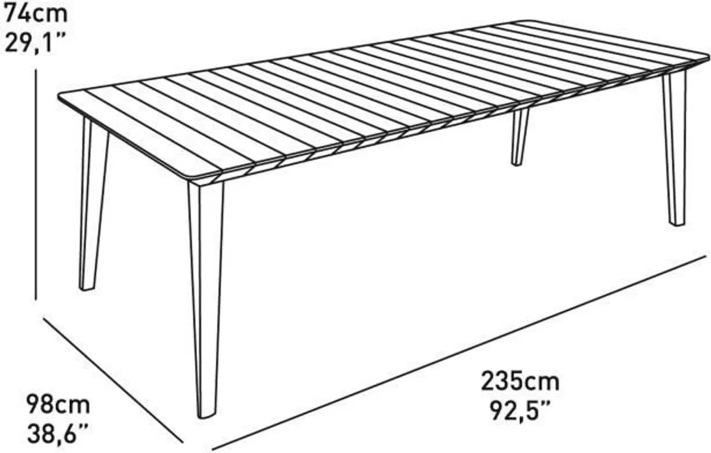 ALLIBERT GARDEN Lima Tisch 240cm 6-10 Personen Mit Verlängerung - Graphit 4 ALLIBERT GARDEN Lima Tisch 240cm 6-10 Personen Mit Verlängerung - Graphit – Bild 4
