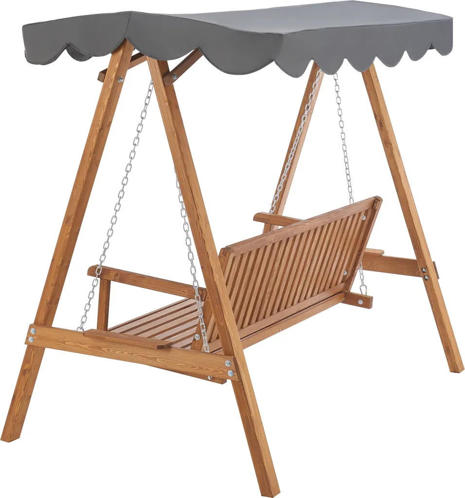 Hollywoodschaukel Afandou 200 X 130 X 185 Cm Gartenschaukel Mit Dach Max. 200 Kg Schaukelbank Für 2 Personen Gestell Aus Massivholz Dunkelgrau 5 Hollywoodschaukel Afandou 200 X 130 X 185 Cm Gartenschaukel Mit Dach Max. 200 Kg Schaukelbank Für 2 Personen Gestell Aus Massivholz Dunkelgrau – Bild 5