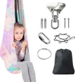 Kinderschaukel Hängematte, Indoor Therapieschaukel, Kuschelhängematte Für Kinder Mit ADHS, Asperger, Sensorische Integrationstherapie Double Layer Pod Schaukelstuhl