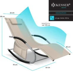 KESSER® Sonnenliege Relaxliege Schwungliege | Gartenliege | Gartenstuhl | Klappstuhl Faltbar | Liegestuhl | Schaukelsessel | Ergonomische Relaxsessel | Wetterfest | 150 Kg Belastung |, Farbe:Beige 15 KESSER® Sonnenliege Relaxliege Schwungliege | Gartenliege | Gartenstuhl | Klappstuhl Faltbar | Liegestuhl | Schaukelsessel | Ergonomische Relaxsessel | Wetterfest | 150 Kg Belastung |, Farbe:Beige -Grünwelt Exporteren Garten-Winkel 026408502e730501988deedb5b327ab2