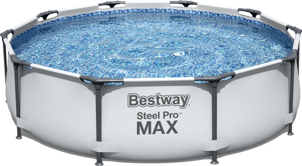 Bestway® Steel Pro MAX™ Frame Pool Ohne Pumpe Ø 305 X 76 Cm, Lichtgrau, Rund 3 Bestway® Steel Pro MAX™ Frame Pool Ohne Pumpe Ø 305 X 76 Cm, Lichtgrau, Rund – Bild 3
