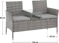 SVITA CHICAGO Rattan-Bank Garten-Bank Lounge Sitzecke Grau -Grünwelt Exporteren Garten-Winkel 0288591c0aeb3328a82bc157cb329743