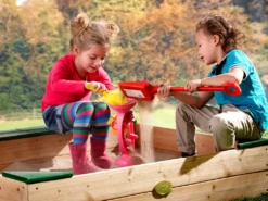 AXI Sandkasten Amy Aus Holz Mit Abdeckplane In Braun & Grün | Sand Kasten Mit Abdeckung Für Kinder Mit Sitzbank, Sitzecken & Stauraum | 115 X 115 Cm -Grünwelt Exporteren Garten-Winkel 02ab0872bf309c7afb4777179c9d2de7
