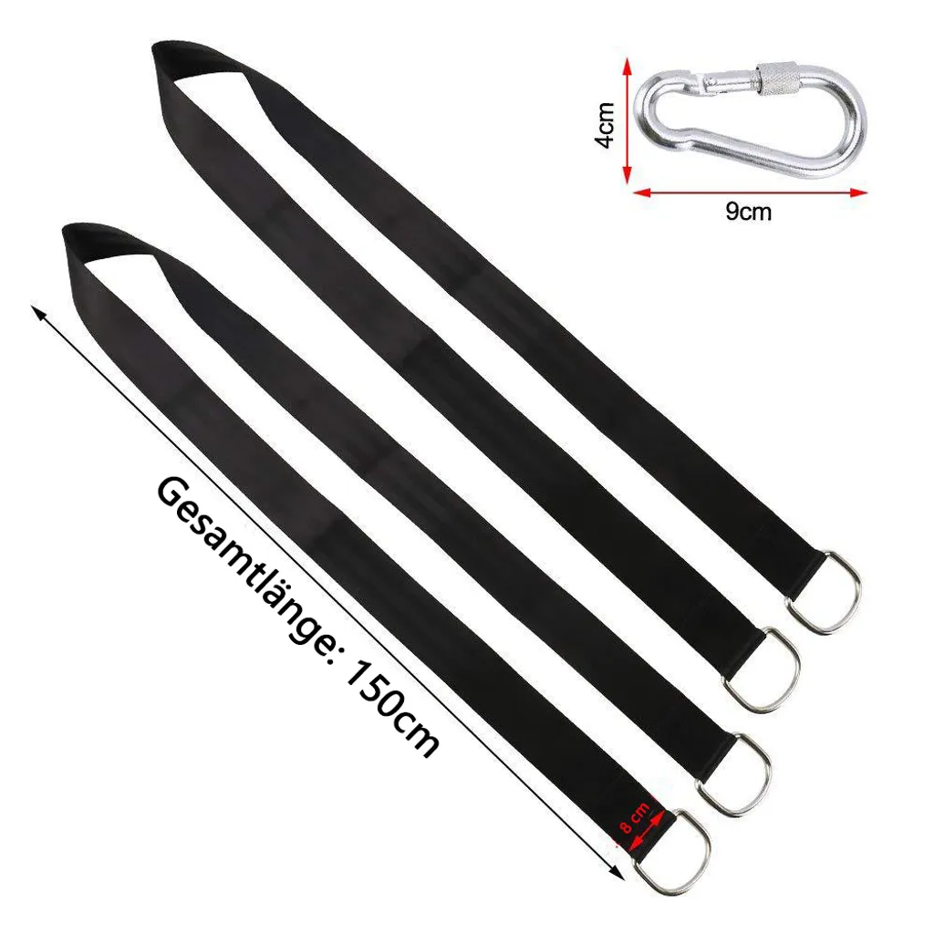 Schaukel Befestigung, Hängematte Befestigung Schaukel Aufhängung Hält Bis Zu 500 Kg,mit 2 Baumschutz Polster Und 2 Premium Karabinern,Hängematten-Zubehör,HM-03785 1 Schaukel Befestigung, Hängematte Befestigung Schaukel Aufhängung Hält Bis Zu 500 Kg,mit 2 Baumschutz Polster Und 2 Premium Karabinern,Hängematten-Zubehör,HM-03785