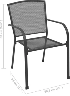 VidaXL Gartenstühle 4 Stk. Mesh-Design Anthrazit Stahl -Grünwelt Exporteren Garten-Winkel 06a822c528fab207b7ad5dc980cfc0eb