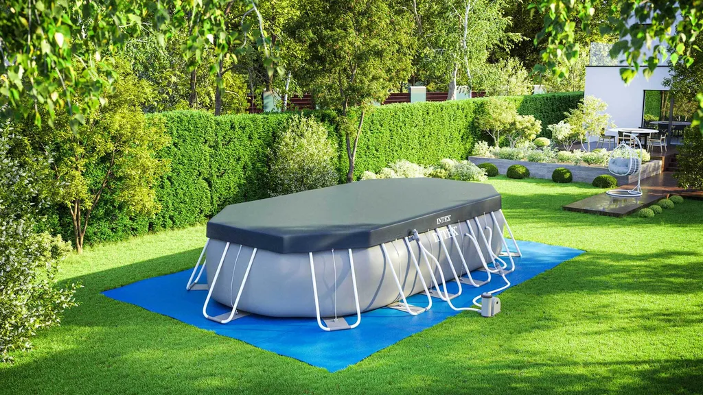 Intex Prism Frame Oval Swimming Pool 610x305x122 Cm Schwimmbecken 26798 Komplett-Set Mit Leiter & Pumpe Sowie Extra-Zubehör Wie: Strandball Und Luftmatratze 4 Intex Prism Frame Oval Swimming Pool 610x305x122 Cm Schwimmbecken 26798 Komplett-Set Mit Leiter & Pumpe Sowie Extra-Zubehör Wie: Strandball Und Luftmatratze – Bild 4