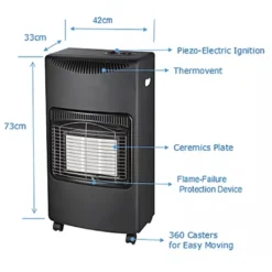 Dicollas Keramik Gasheizung LQ-H002 4200 Watt Mit 3 Heizstufen, Druckregler & Schlauch - Mobil, Effizient & Energiesparend - Gasheizer Gasheizofen Gasheizgerät Heizstrahler -Grünwelt Exporteren Garten-Winkel 07049f608e68d04326f31d84b163f38b