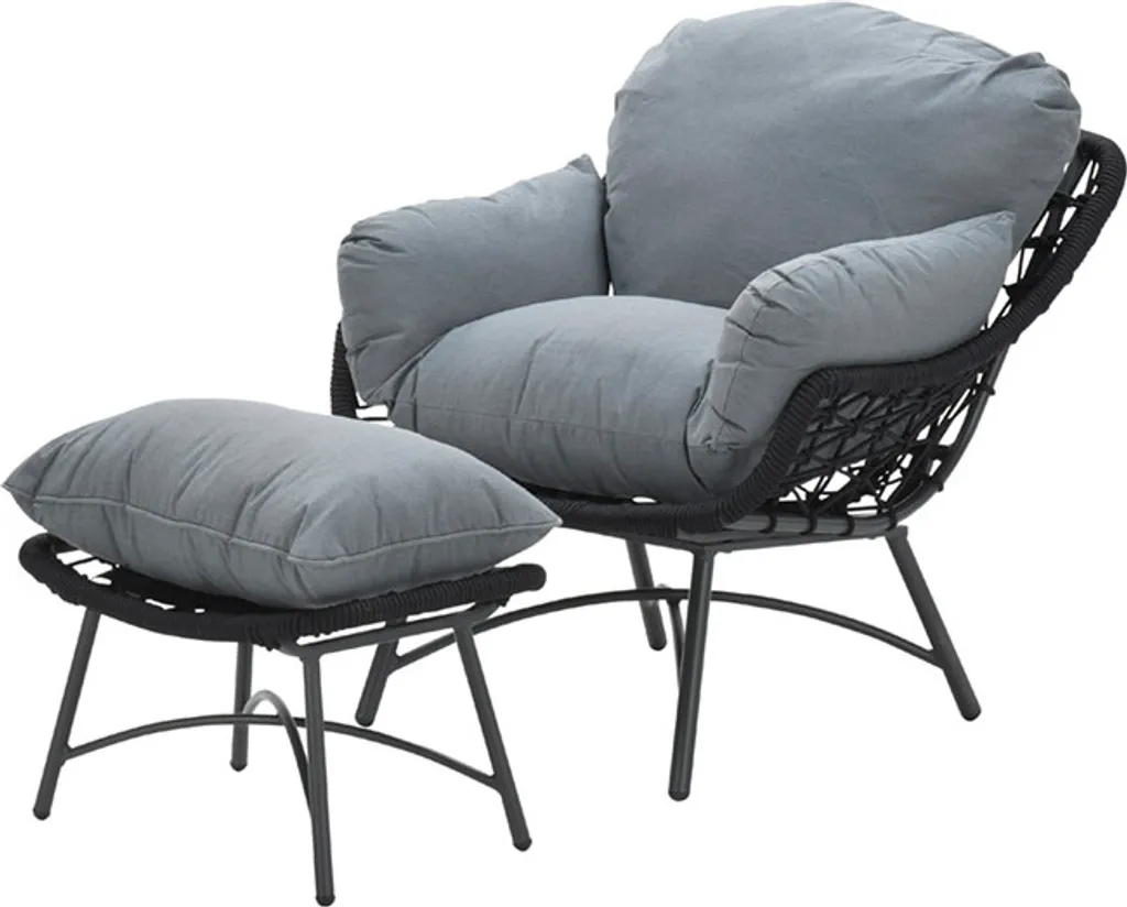 Garden Impressions Logan Relaxsessel Mit Fußbank Schwarz 1 Garden Impressions Logan Relaxsessel Mit Fußbank Schwarz