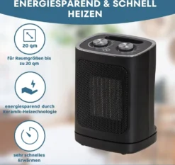 STAHLMANN Keramik Heizlüfter Energiesparend Und Leise 1800W – Heizung Elektrisch Mit Keramik-Heiztechnologie Und Thermostat – Elektrisches Heizgerät, Heizstrahler Innenraum, Electric Heater, 1800 -Grünwelt Exporteren Garten-Winkel 09769fdc6630d80f39d2fd93ffa727ea
