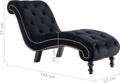 VidaXL Chaiselongue Schwarz Samt -Grünwelt Exporteren Garten-Winkel 0996082510c48fc48c9414ff0cfbf716