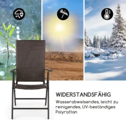 Blumfeldt Estoril Gartenstuhl Klappstuhl (Paarweise Lieferung, 45 X 45 Cm Sitzfläche, Höhenverstellbare Lehne In 8 Stufen, Wasserabweisende Polyrattan-Bespannung, Klappbar, Aluminiumrohr) Braun -Grünwelt Exporteren Garten-Winkel 09eea2ff5e8ba915f1183493de1277c0