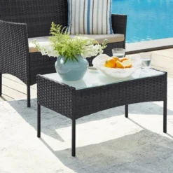 SONGMICS Balkonmöbel, Aus PE-Polyrattan, Lounge-Set, GGF004B05 -Grünwelt Exporteren Garten-Winkel 0adb9094ce0aae558ae9b3feb1cffc38