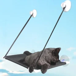 Katzen-Hängematte, Katzen-Fenster-Sitzstange Für Den Innenbereich, Große Katzen, Katzensitz Hängematte, Regale, Stabile Robuste Knauf-Saugnäpfe Halten Bis Zu 25 Kg, Platzsparend Und Einfach Zu Montieren,Schwarz,einlagig -Grünwelt Exporteren Garten-Winkel 0afb2988d00d904ac42736cfd287a90d