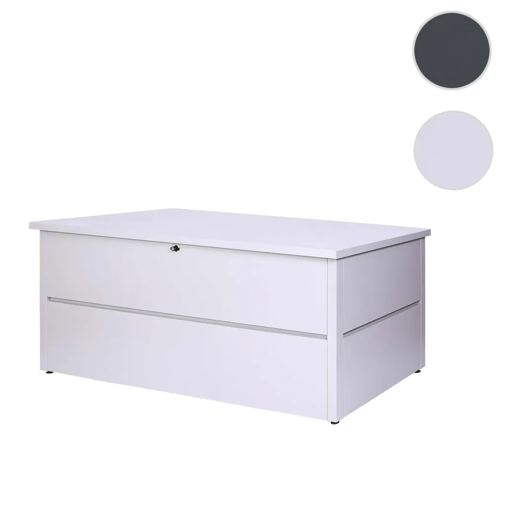 Gartentruhe HWC-J56, Aufbewahrungsbox Auflagenbox Truhe, Wasserdicht Metall Edelstahl 69x185x85 783l Hellgrau 8 Gartentruhe HWC-J56, Aufbewahrungsbox Auflagenbox Truhe, Wasserdicht Metall Edelstahl 69x185x85 783l Hellgrau – Bild 8