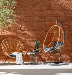 Dehner Hängesessel Venezia, Ca. 197 X 82.5 X 101.5 Cm, Stahl/Polyester, Schwarz/beige -Grünwelt Exporteren Garten-Winkel 0bb56a9e691adc19cdd92b3d7e849a96