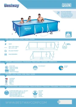 Bestway Frame Pool Deluxe Splash-Steel Pro 300 X 200 X 66 Cm, Mit Ablassventil, 3300 L -Grünwelt Exporteren Garten-Winkel 0bbfc514f7417fb755dcfe96df437af8
