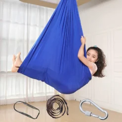 Kinder Schwingen Hängematte, Indoor Schaukel Elastisch Cuddle Hammock Sensory Swing Ideal Für ADHS, Asperger Und Sensorische Integration Sowie Autismustherapie(Blau,150 X 280CM) -Grünwelt Exporteren Garten-Winkel 0c95759772e247540420155ec800fbed