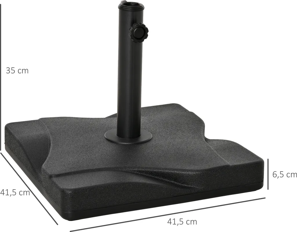 Outsunny Sonnenschirmständer 20 Kg Schirmständer Für Sonnenschirm Schirmstangen 30-38 Mm Sonnenschirmfuß Für Garten Terrasse Balkon Zement 41,5 X 41,5 Schwarz 3 Outsunny Sonnenschirmständer 20 Kg Schirmständer Für Sonnenschirm Schirmstangen 30-38 Mm Sonnenschirmfuß Für Garten Terrasse Balkon Zement 41,5 X 41,5 Schwarz – Bild 3