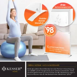 KESSER® Infrarotheizung Energiesparend Infrarot 2in1 Standgerät & Wandmontage Elektroheizung Mit Fernbedienung Thermostat & App-Steuerung Timer Elektrisch Heizpaneel Heizung Konvektor Standfüße, Farbe:Weiß, Größe:350W -Grünwelt Exporteren Garten-Winkel 0e350fc89a7381d0ccea51ee331f685b