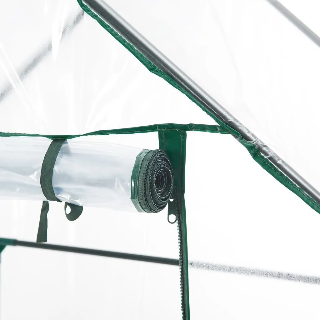 Juskys Foliengewächshaus 1 M² Aufrollbare Tür - Gewächshaus Für Tomaten - Stabiles Balkon Treibhaus Mit 4 Ebenen, Großem Eingang, PVC-Abdeckung 11 Juskys Foliengewächshaus 1 M² Aufrollbare Tür - Gewächshaus Für Tomaten - Stabiles Balkon Treibhaus Mit 4 Ebenen, Großem Eingang, PVC-Abdeckung – Bild 11