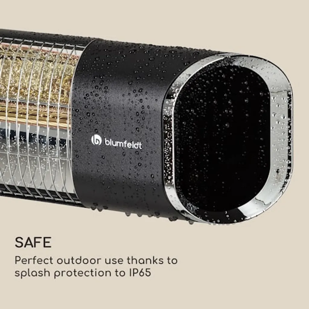 Blumfeldt Dark Wave Infrarotstrahler, Heizstrahler Terrasse, MinimalGlare Heating Tube: Goldbeschichtete Carbonröhre, 9 Heizstufen, Timer, IP65, LED-Display, Deckenheizstrahler Mit 2000 W 9 Blumfeldt Dark Wave Infrarotstrahler, Heizstrahler Terrasse, MinimalGlare Heating Tube: Goldbeschichtete Carbonröhre, 9 Heizstufen, Timer, IP65, LED-Display, Deckenheizstrahler Mit 2000 W – Bild 9