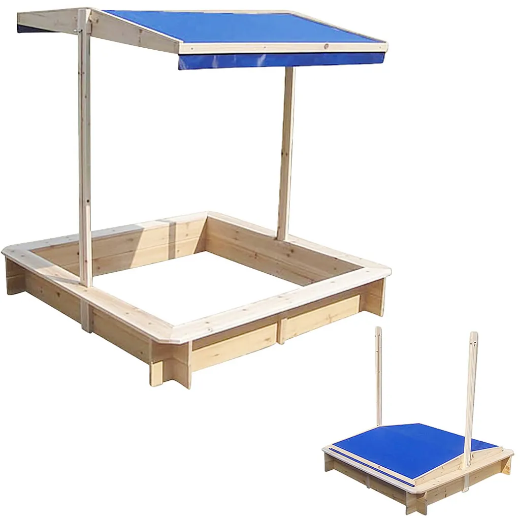 Mucola Sandkasten Sandbox Sandkiste Spielhaus Holz Mit Verstellbaren Dach Blau NEU Holzsandkasten UV Schutz Abdeckplane Buddelkiste Plane 2 Mucola Sandkasten Sandbox Sandkiste Spielhaus Holz Mit Verstellbaren Dach Blau NEU Holzsandkasten UV Schutz Abdeckplane Buddelkiste Plane – Bild 2