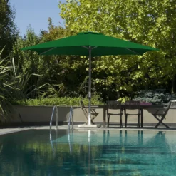 Lospitch 3.5m Sonnenschirm Gartenschirm Wasserabweisend Terrassenschirm UV40+ Mit Handkurbel Balkon Marktschirm,Grün,3.5m -Grünwelt Exporteren Garten-Winkel 12008f1a1b7cd70143f49da812470190