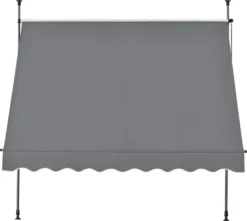 Pro-Tec Klemmmarkise 150x120x200-300cm Markise Balkonmarkise Ohne Bohren Mittelgrau -Grünwelt Exporteren Garten-Winkel 125a1935c970070570c75e36bd116615
