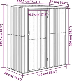 VIDAXL Möbel Geräteschuppen Anthrazit 180,5x97x209,5 Cm Verzinkter Stahl 2023 -Grünwelt Exporteren Garten-Winkel 12ed4bad394ba10f24e588b035d20d61
