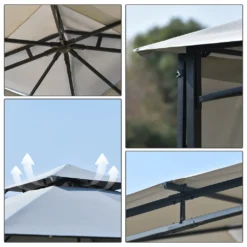 Merax Pavillon 3x3m Gartenpavillon Partyzelt Inkl. Seitenwand Und Metall Gestell, Wasserdicht Gartenzelt Mit UV-Schutz, Grau 13 Merax Pavillon 3x3m Gartenpavillon Partyzelt Inkl. Seitenwand Und Metall Gestell, Wasserdicht Gartenzelt Mit UV-Schutz, Grau -Grünwelt Exporteren Garten-Winkel 13342155350c14a726126379abff149f