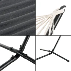 Hängematte Mit Gestell Hängeschaukel 200 X 100 Cm Indoor Outdoor Baumwolle Bis 120 Kg Dunkelgrau 13 Hängematte Mit Gestell Hängeschaukel 200 X 100 Cm Indoor Outdoor Baumwolle Bis 120 Kg Dunkelgrau -Grünwelt Exporteren Garten-Winkel 1339cce605a51f61e50787b4f89b117a