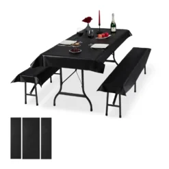 Relaxdays 6x Bierzeltgarnitur Auflage Schwarz