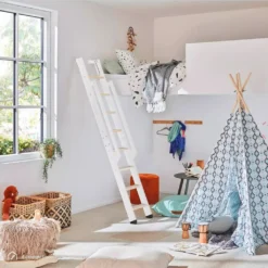 Raumspartreppe Intercon Vario 3 Mit 12 Stufen Bis Max. 290 Cm, Polar-Weiß, Buche | Raumspartreppe Mit Metallwangen Und Holzstufen Lässt Sich An Die Wand Schieben Und Spart Platz