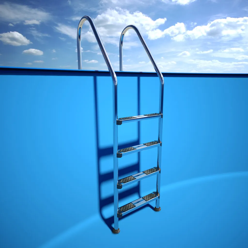 Interline Edelstahl Einstiegsleiter 4 Stufen 2 Interline Edelstahl Einstiegsleiter 4 Stufen – Bild 2