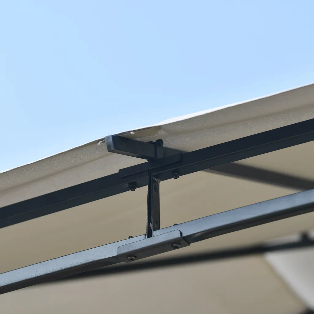 Merax Pavillon 3x3m Gartenpavillon Partyzelt Inkl. Seitenwand Und Metall Gestell, Wasserdicht Gartenzelt Mit UV-Schutz, Grau 7 Merax Pavillon 3x3m Gartenpavillon Partyzelt Inkl. Seitenwand Und Metall Gestell, Wasserdicht Gartenzelt Mit UV-Schutz, Grau – Bild 7