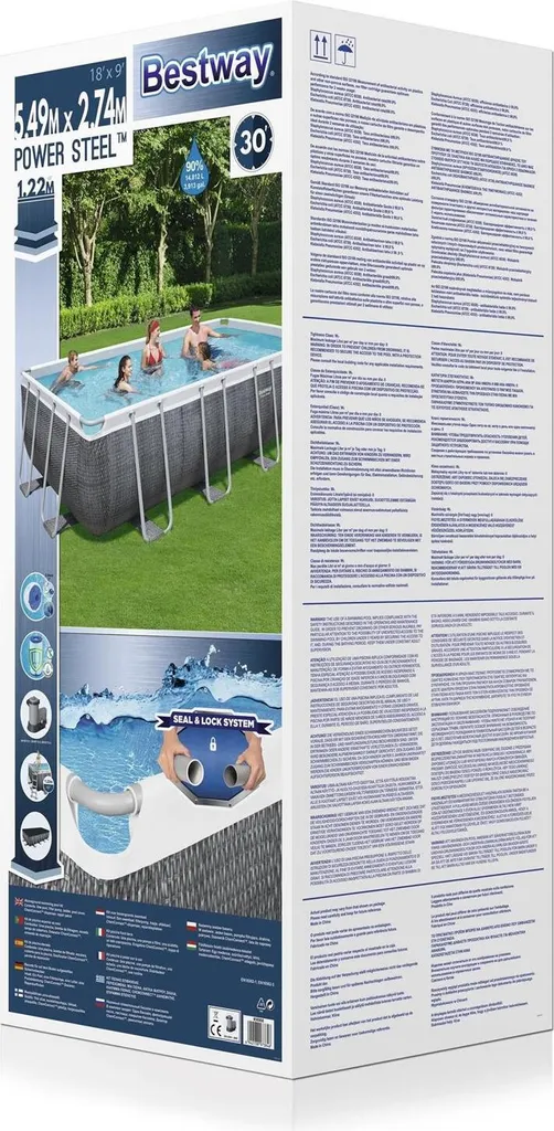 Bestway Power Steel™ Frame Pool Komplett-Set, Eckig, Mit Filterpumpe, Sicherheitsleiter & Abdeckplane 549 X 274 X 122 Cm, Schwimmbecken, Schwimmen, Pools 17 Bestway Power Steel™ Frame Pool Komplett-Set, Eckig, Mit Filterpumpe, Sicherheitsleiter & Abdeckplane 549 X 274 X 122 Cm, Schwimmbecken, Schwimmen, Pools – Bild 17