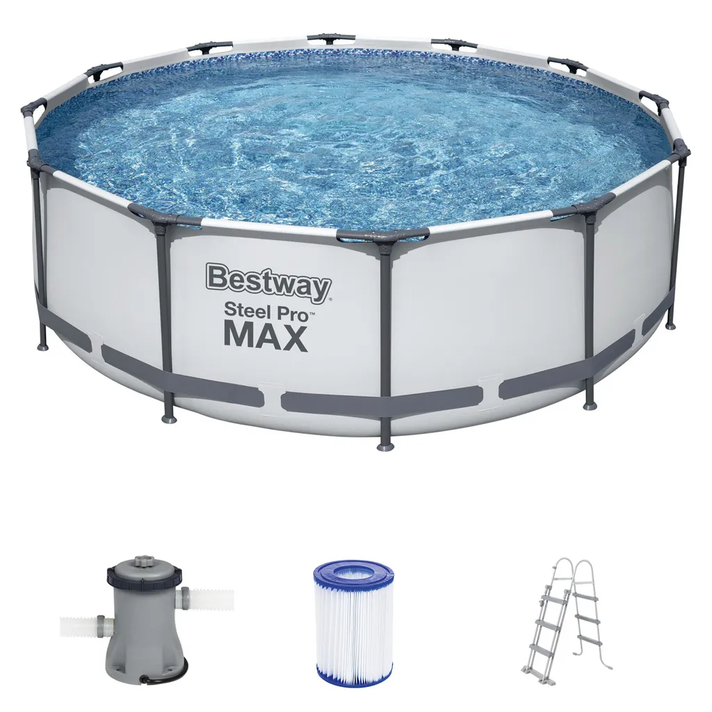 Bestway Steel Pro Max™ Frame Pool Komplett-Set, Rund, Mit Filterpumpe & Sicherheitsleiter 366 X 100 Cm, Schwimmbecken, Schwimmen, Pools 10 Bestway Steel Pro Max™ Frame Pool Komplett-Set, Rund, Mit Filterpumpe & Sicherheitsleiter 366 X 100 Cm, Schwimmbecken, Schwimmen, Pools – Bild 10