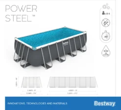 Bestway® Power Steel™ Frame Pool Komplett-Set Mit Sandfilteranlage 488 X 244 X 122 Cm, Grau, Eckig -Grünwelt Exporteren Garten-Winkel 149ff301bc60e3f59b29a4f81f72a472