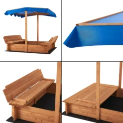 Sandkasten Kellenhusen Mit Dach 120 X 120 X 120 Cm Sandbox Mit 2 Klappbaren Sitzbänke Holzsandkasten Sandkiste Tannenholz -Grünwelt Exporteren Garten-Winkel 166eaad1490acafc324aecf46cd7b842