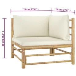 VidaXL 2-tlg. Garten-Lounge-Set Mit Cremeweißen Kissen Bambus -Grünwelt Exporteren Garten-Winkel 16de4a4dc0a3599f2ca92f5ec5422329