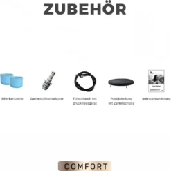 Miweba MSpa Whirlpool Comfort Bergen C-BE041 - Indoor & Outdoor-Whirlpool (Anthrazit/Blau) - Aufblasbar - 4 Personen - UV-C Filter - Anti-Frost-System - Verschließbare Poolabdeckung -Grünwelt Exporteren Garten-Winkel 1703acbdf13d00fbfc080515f04e4988