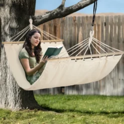 Relaxdays Hängematte Aus Baumwolle -Grünwelt Exporteren Garten-Winkel 175689a905ee6fa254bfe0dec51d5595