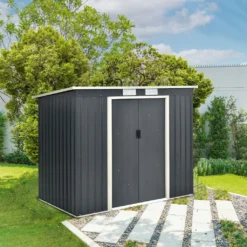 Juskys Metall Gerätehaus M Mit Pultdach, Schiebetür & Fundament - 4m³ - 213×130×173 Cm - Anthrazit - Geräteschuppen Gartenhaus Garten Schuppen 17 Juskys Metall Gerätehaus M Mit Pultdach, Schiebetür & Fundament - 4m³ - 213×130×173 Cm - Anthrazit - Geräteschuppen Gartenhaus Garten Schuppen -Grünwelt Exporteren Garten-Winkel 175a5d5b8682d6c91a8d87a913ca79b2