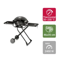 SUNTEC Elektrogrill BBQ-9295 Auch Als Tischgrill Geeignet | Grill Mit Abnehmbarem Deckel Und Regulierbaren Thermometer | Ideal Für Balkon, Garten, Outdoor Und Camping | Barbecue Für Mehrere Personen