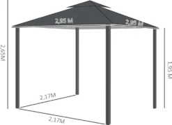 Outsunny Gartenpavillon Pavillon Ca. 3 X 3 M Doppeldach Partyzelt Festzelt 4 X Doppel-Seitenteile Wasserdicht UV-Schutz Metall Polyester Dunkelgrau -Grünwelt Exporteren Garten-Winkel 1773baedb2a67df9e67a4e593e5ce62d