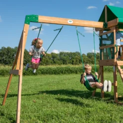 Backyard Discovery Spielturm Buckley Hill Aus Holz | XXL Spielhaus Für Kinder Mit Rutsche, Schaukel Und Kletterleiter | Stelzenhaus Für Den Garten -Grünwelt Exporteren Garten-Winkel 17896f4d66d03bd30ceeab02719426f6