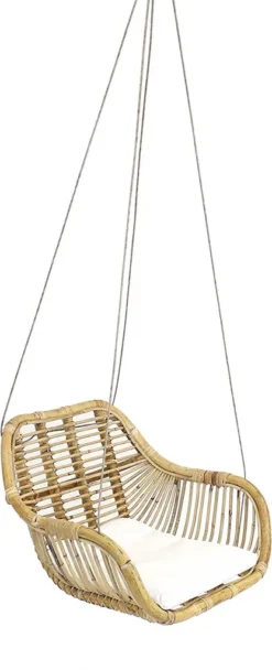Korb-Hängesessel Rattan, Maße: 64 X 54 X 47 Cm, Gesamthöhe 180 Cm, Kissen 40 X 48 Cm -Grünwelt Exporteren Garten-Winkel 17d5678adf72a0cd8d3366e15ae42dd1