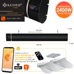KESSER® Dunkelheizstrahler Heizstrahler Mit Fernbedienung & WiFi APP Terrassenheizer Infrarot-Heizstrahler Wand-Heizstrahler Schwarzstrahler Quarzstrahler Terrassenstrahler Balkonheizer Timer, Farbe:Schwarz, Größe:2400W 16 KESSER® Dunkelheizstrahler Heizstrahler Mit Fernbedienung & WiFi APP Terrassenheizer Infrarot-Heizstrahler Wand-Heizstrahler Schwarzstrahler Quarzstrahler Terrassenstrahler Balkonheizer Timer, Farbe:Schwarz, Größe:2400W -Grünwelt Exporteren Garten-Winkel 17edfa514117a333f2ab2e5b84023c70